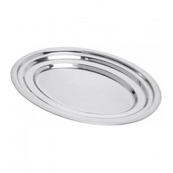 Travessa Oval Rasa 30,5 cm em Aço Inox